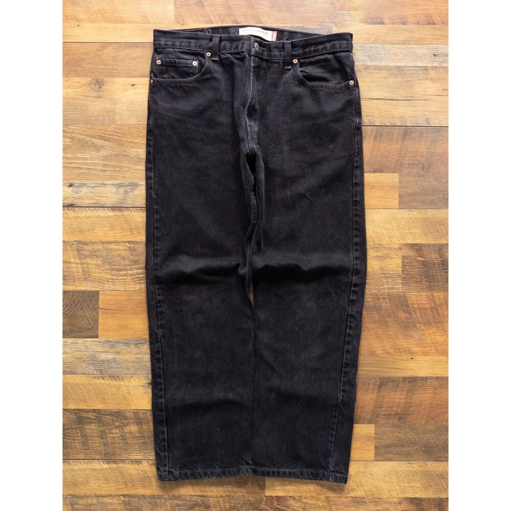 Vintage Levi's 505 Jeans Mens 36x30 Black Faded Straight Denim Y2K Faded Grunge